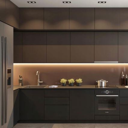 Beépíthető profil LED-szalagokhoz 1 m fekete/fehér