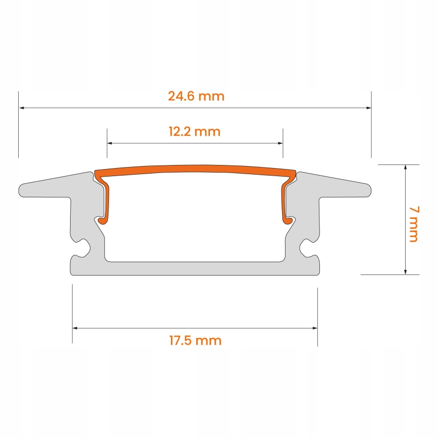 Beépíthető profil LED-szalagokhoz 1 m fekete/fehér