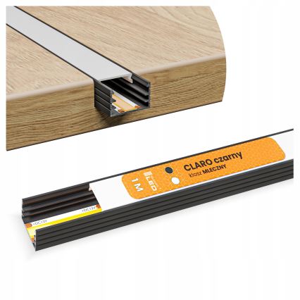 Beépíthető profil LED szalagokhoz 1 m fekete/fehér