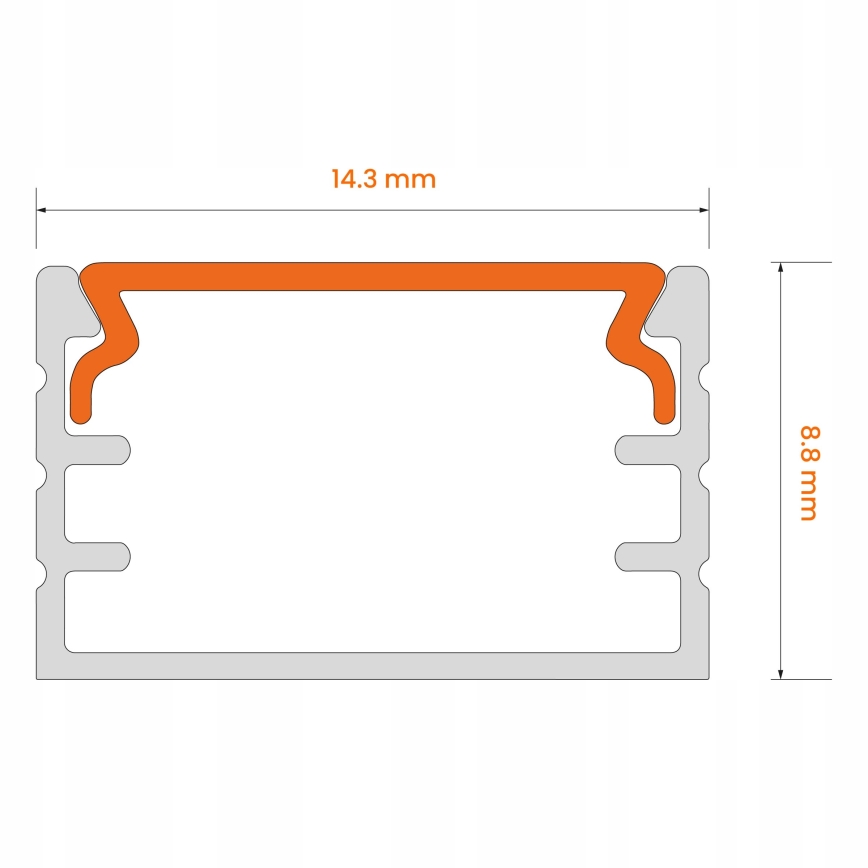 Beépíthető profil LED szalagokhoz 1 m fekete/fehér