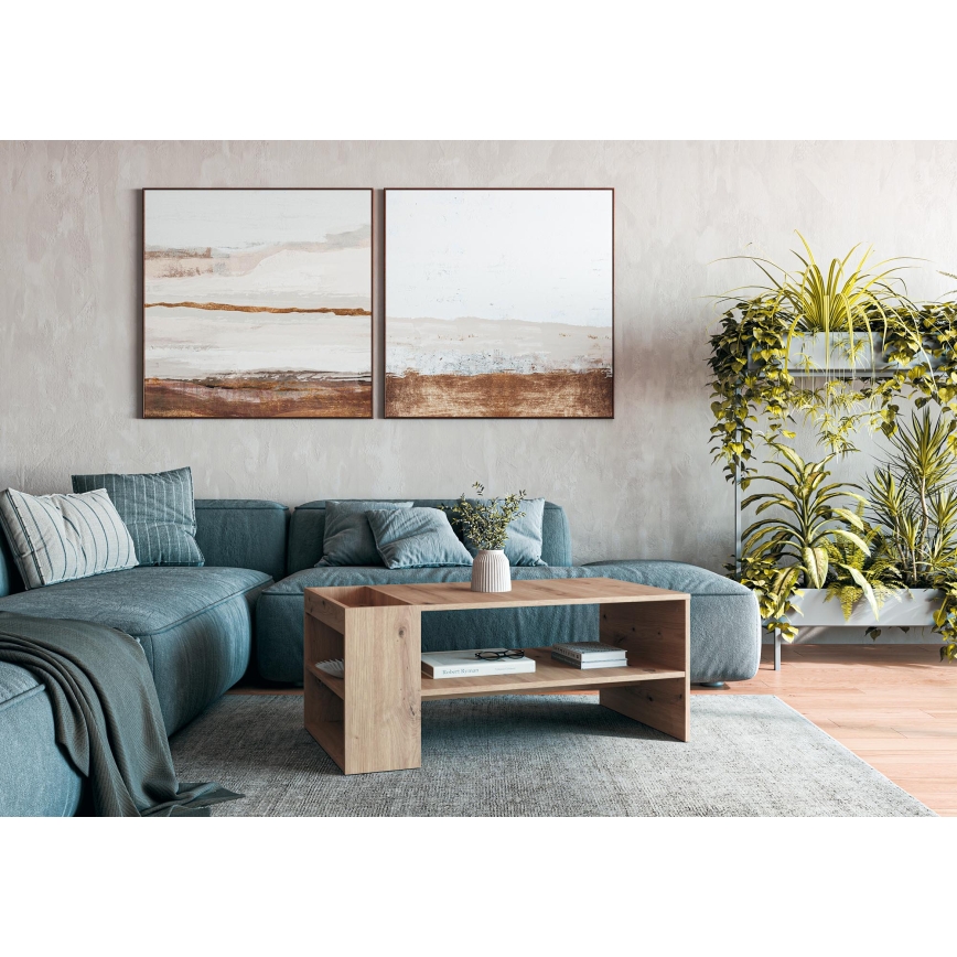 BELA dohányzóasztal 100x42 cm, artisan tölgy