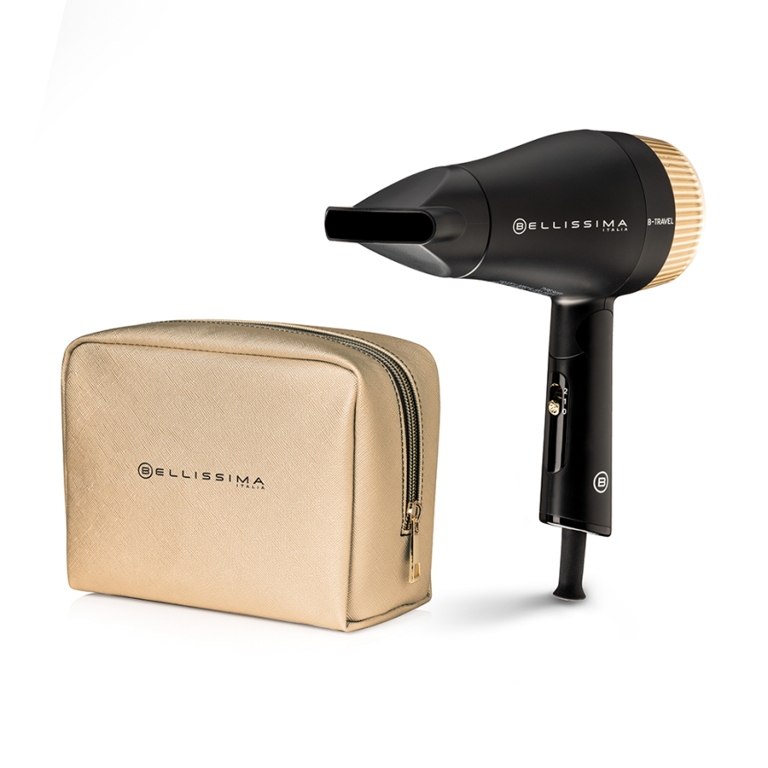 Bellissima 11872 - Utazó hajszárító B-TRAVEL 1400W/230V fekete/arany