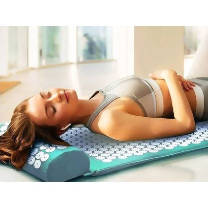 Beper - Akupresszúrás szőnyeg és párna mentaszínű