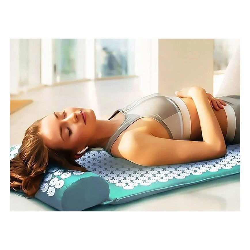 Beper - Akupresszúrás szőnyeg és párna mentaszínű