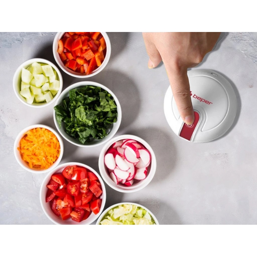 Beper - Feltölthető konyhai aprító 30W/5V 1500 mAh 250 ml