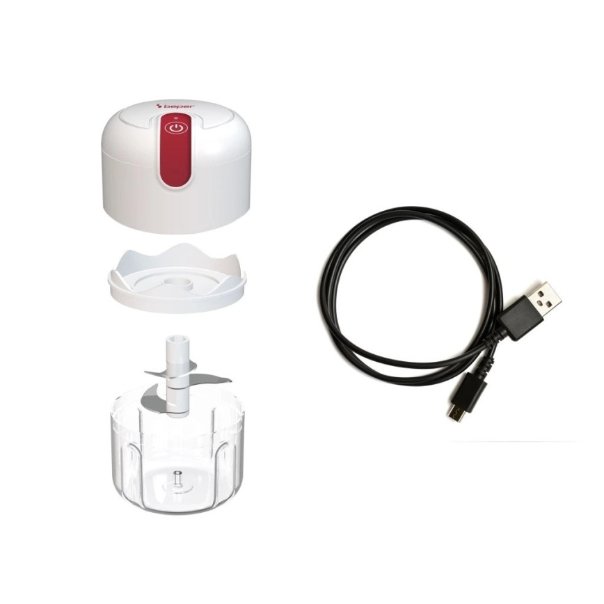 Beper - Feltölthető konyhai aprító 30W/5V 1500 mAh 250 ml
