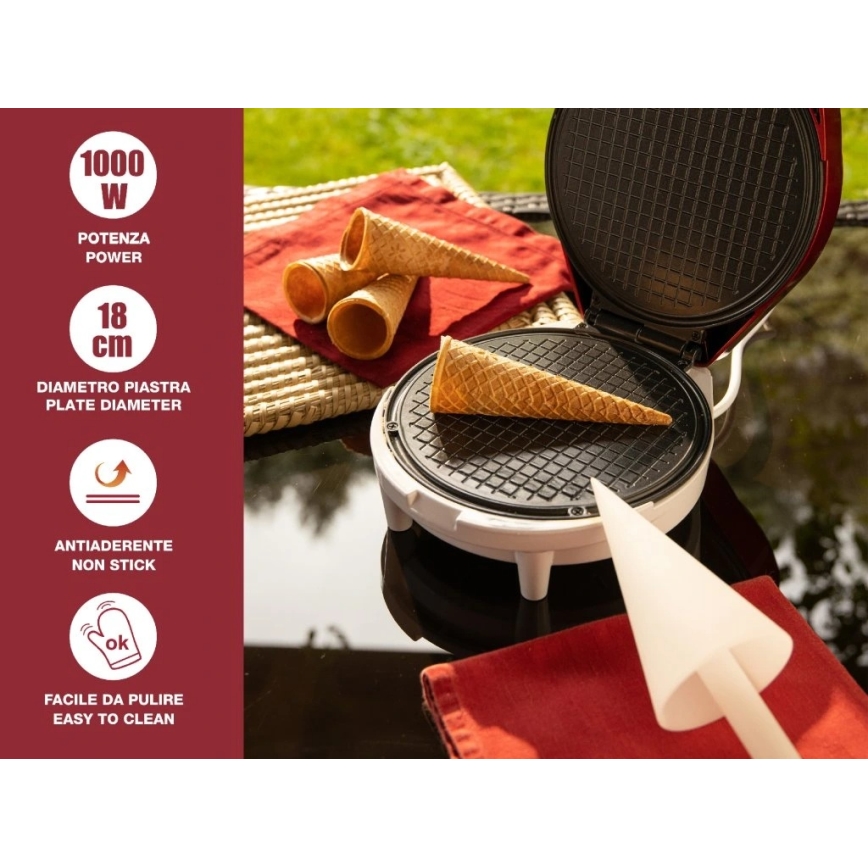 Beper - Gofrisütő 2 az 1-ben 1000W/230V piros