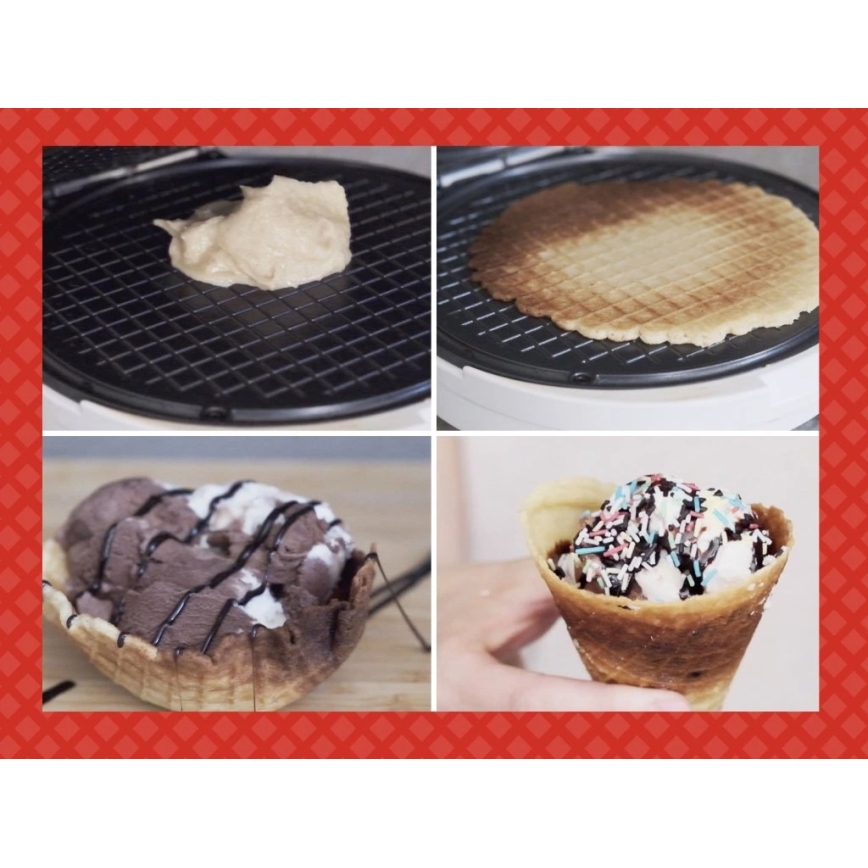 Beper - Gofrisütő 2 az 1-ben 1000W/230V piros