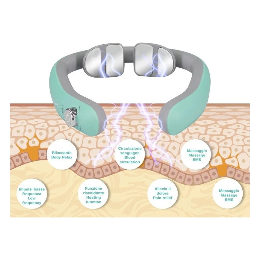 Beper - Újratölthető EMS nyakmasszírozó 5V/900 mAh menta