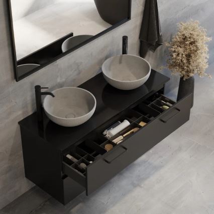 BERGEN pulton elhelyezhető mosdó, Ø 39 cm, beton/szürke