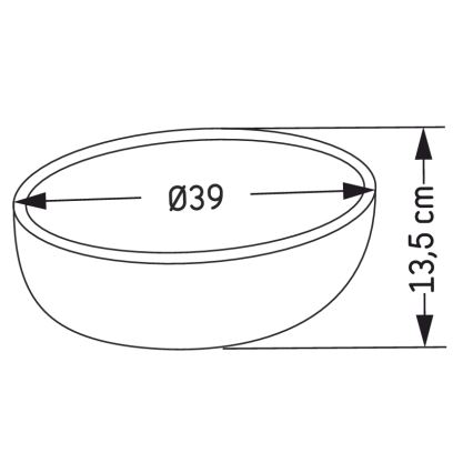 BERGEN pulton elhelyezhető mosdó, Ø 39 cm, beton/szürke