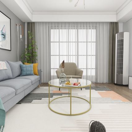 BERLIN dohányzóasztal 80x45 cm arany/átlátszó