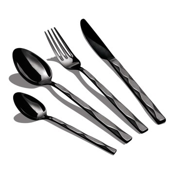 BerlingerHaus - 24 részes fekete rozsdamentes evőeszköz készlet