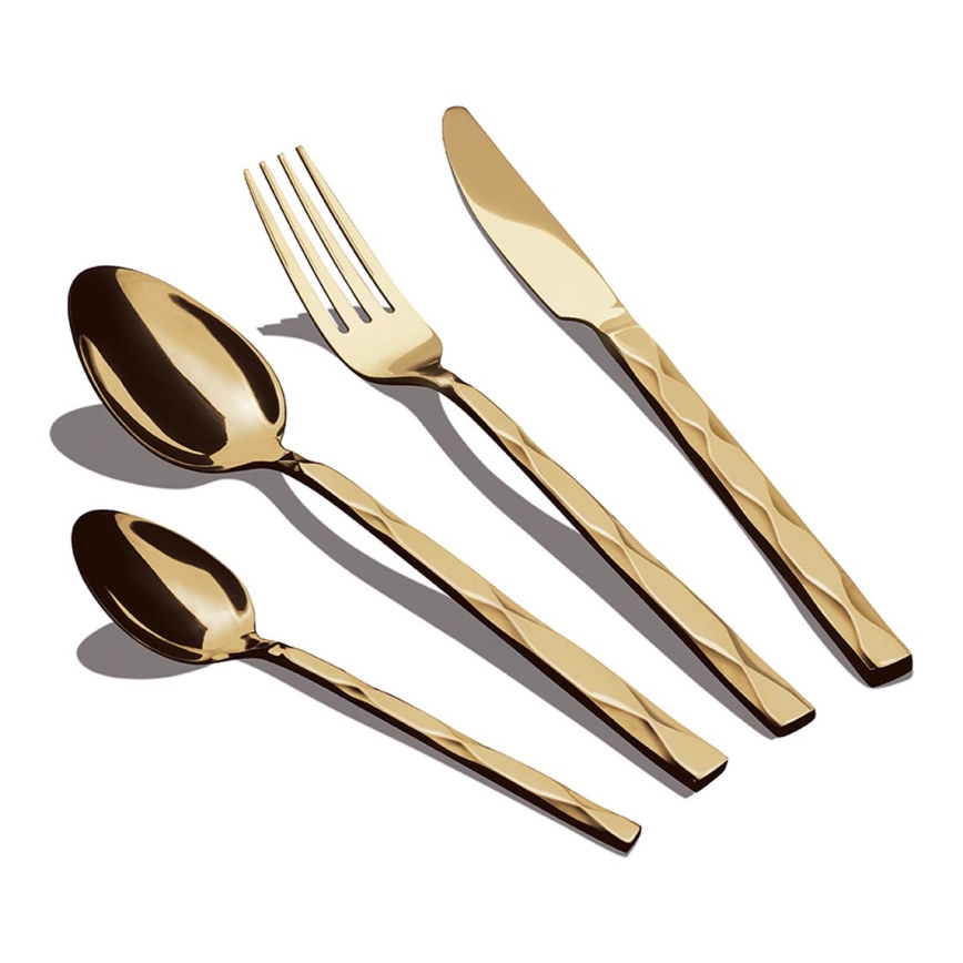 BerlingerHaus - 24 részes rozsdamentes acél evőeszköz készlet arany színben