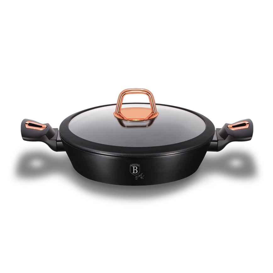 BerlingerHaus - Sütőtál márvány bevonattal + fedő 28 cm fekete/rose gold