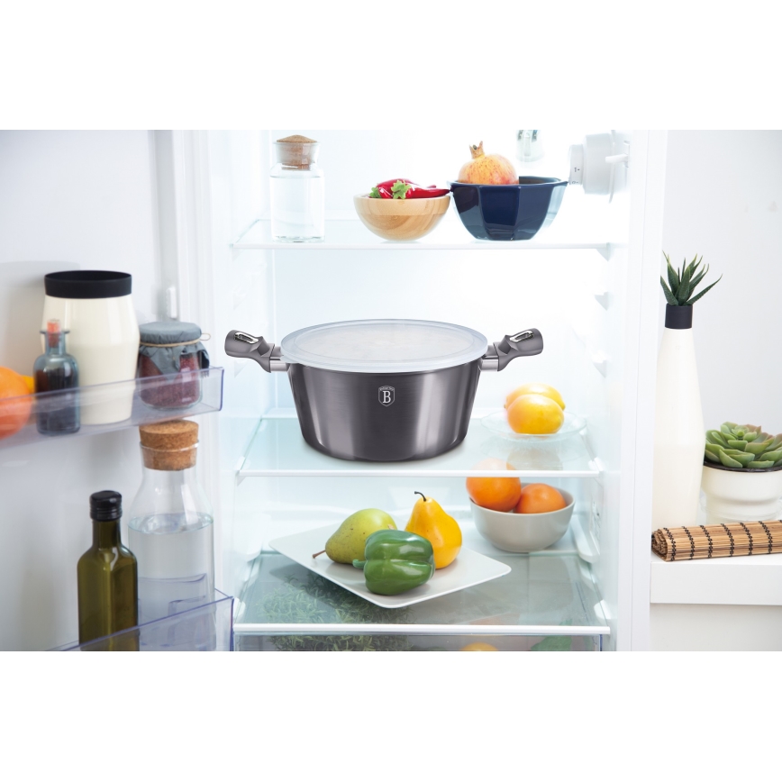 BerlingerHaus - Lábas márvány felülettel +fedél 20 cm fekete