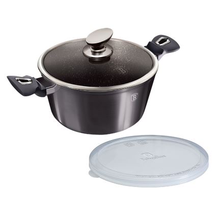 BerlingerHaus - Lábas márvány felülettel +fedél 20 cm fekete