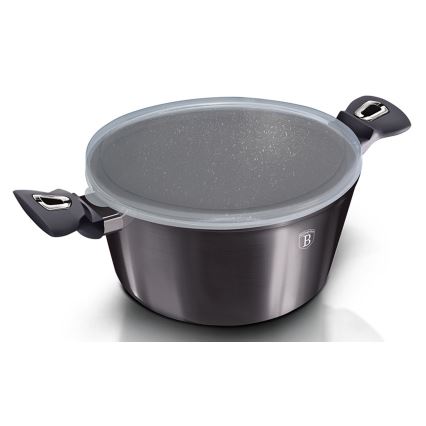 BerlingerHaus - Lábas márvány felülettel +fedél 20 cm fekete