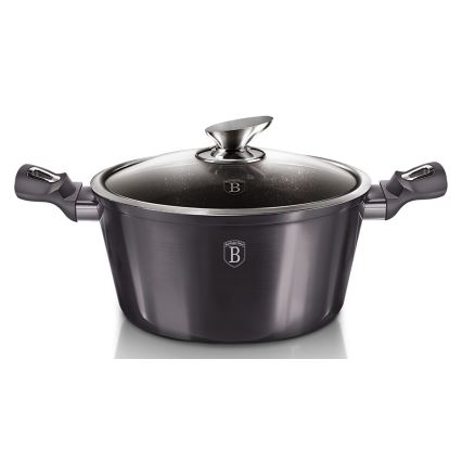 BerlingerHaus - Lábas márvány felülettel +fedél 20 cm fekete