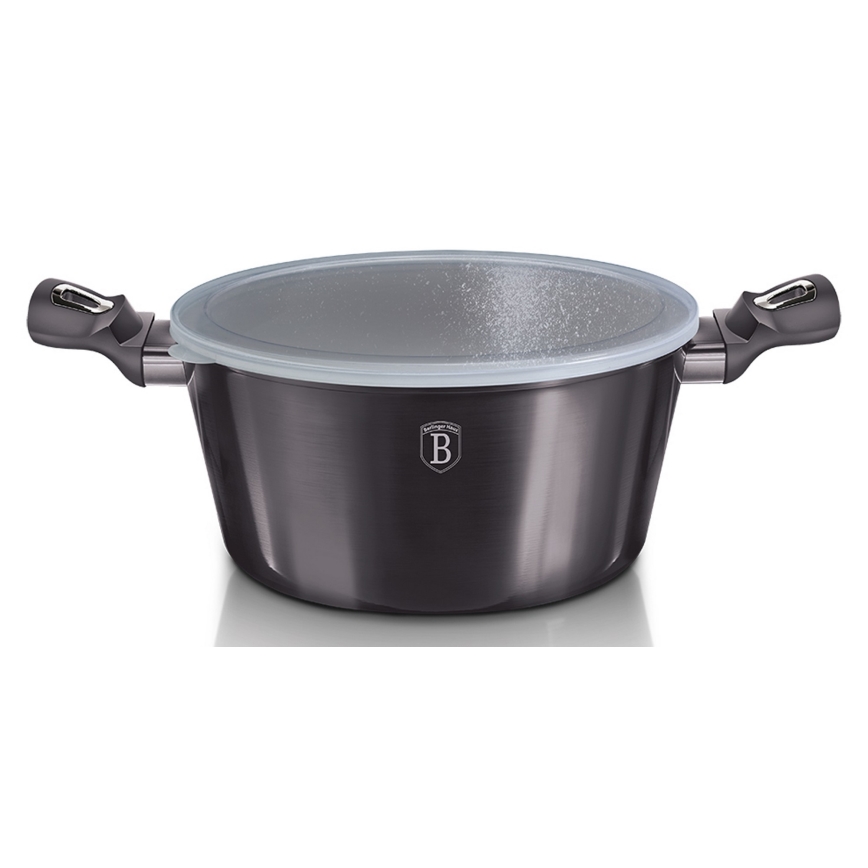 BerlingerHaus - Lábas márvány felülettel +fedél 20 cm fekete