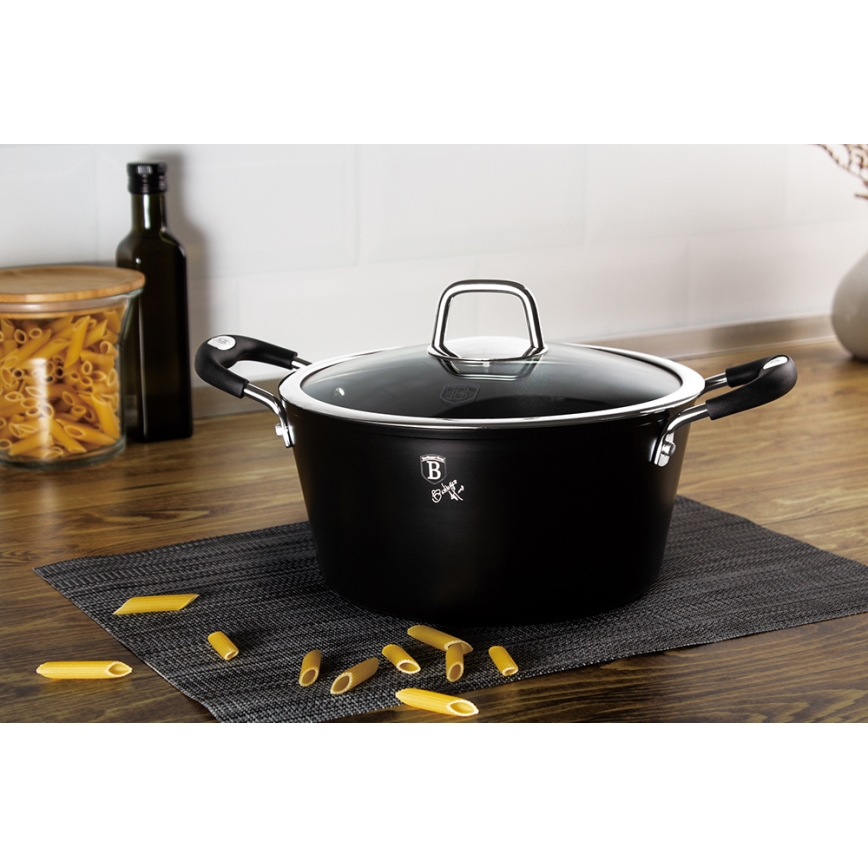 BerlingerHaus - Lábas titán felülettel + fedél 28 cm fekete