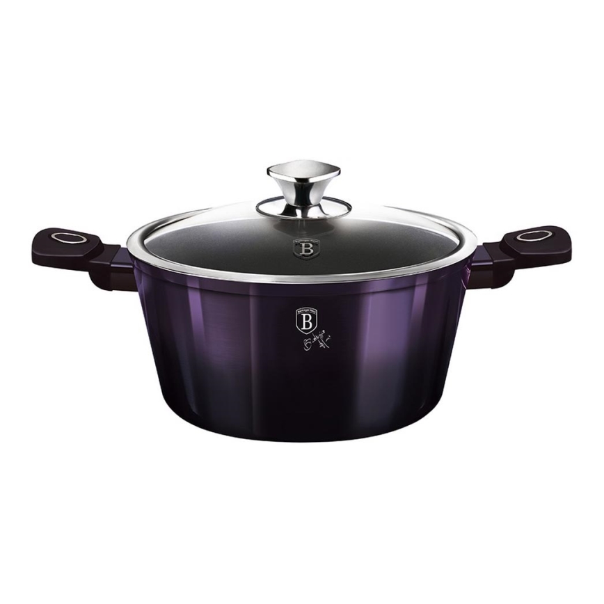BerlingerHaus - Lábas titán felülettel + fedél + tok 24 cm lila