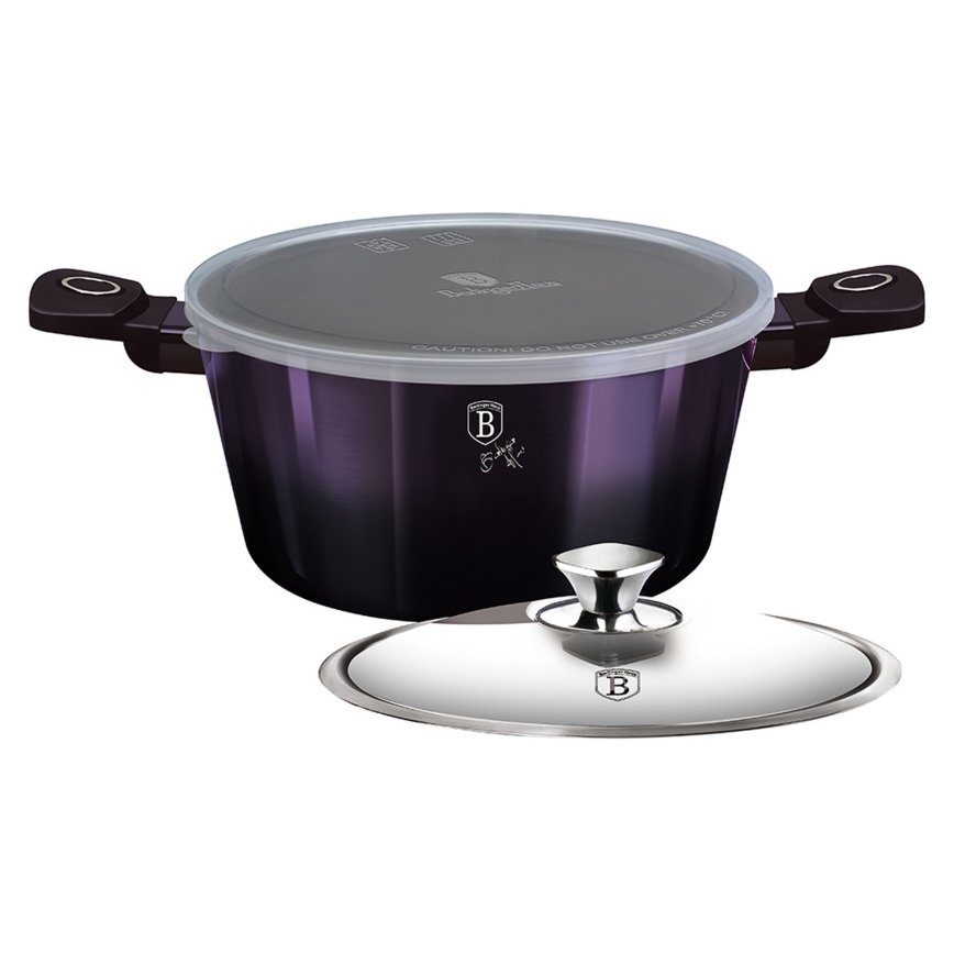 BerlingerHaus - Lábas titán felülettel + fedél + tok 24 cm lila