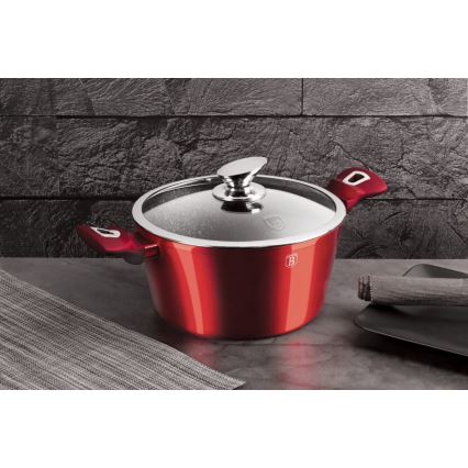 BerlingerHaus - Márvány felületű edénykészlet 6 db piros