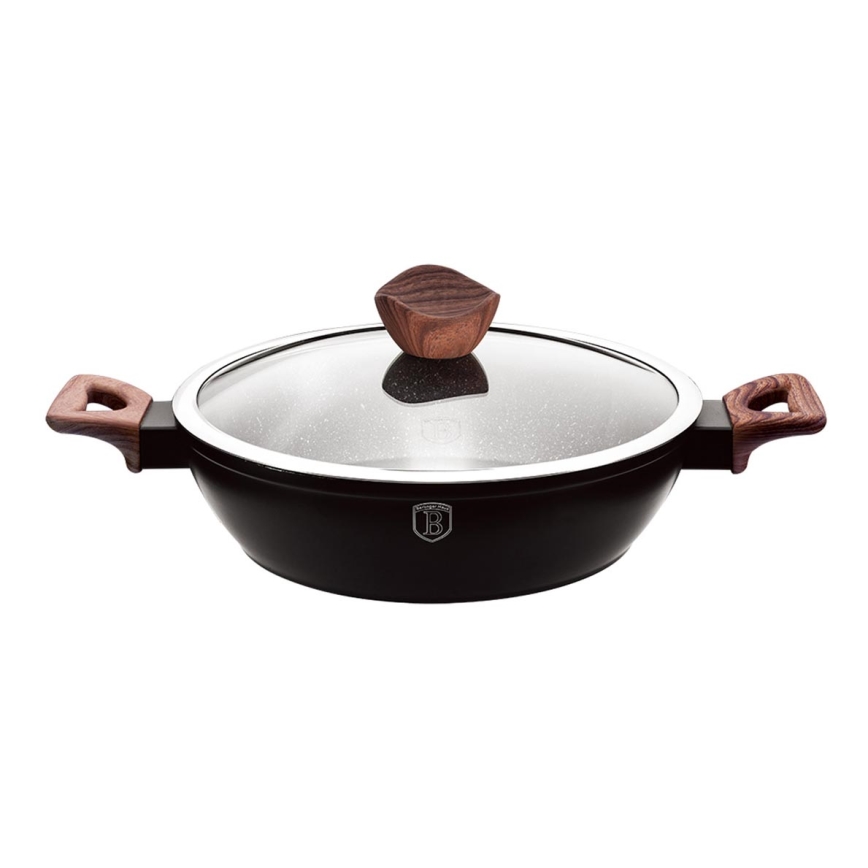 BerlingerHaus - Márványbevonatos tepsi fedővel, 28 cm, fekete/barna