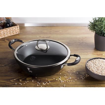 BerlingerHaus - Serpenyő titán felülettel+ fedél 28 cm fekete