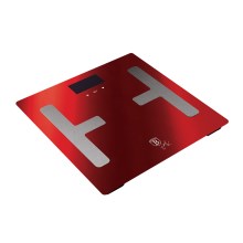 BerlingerHaus - Személyi mérleg LCD kijelzővel 2xAAA piros/matt króm