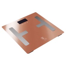 BerlingerHaus - Személyi mérleg LCD kijelzővel 2xAAA rózsaszín arany/matt króm