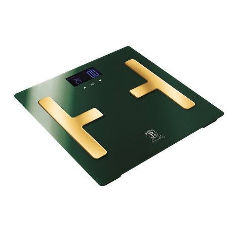 BerlingerHaus - Személyi mérleg LCD kijelzővel 2xAAA zöld/arany