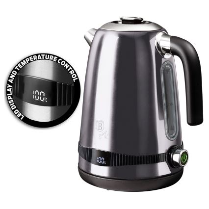 BerlingerHaus - Vízforraló hőszabályozással 1,7 l 2200W/230V rozsdamentes acél/fekete