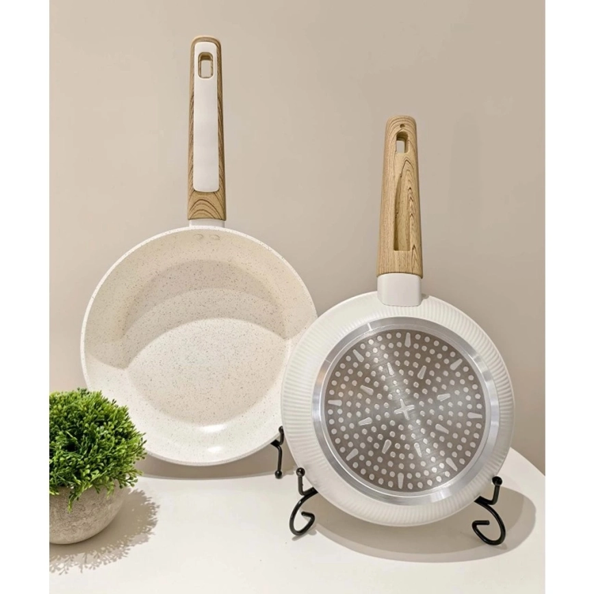 BIANCO 28 cm-es serpenyő, krémszínű/barna