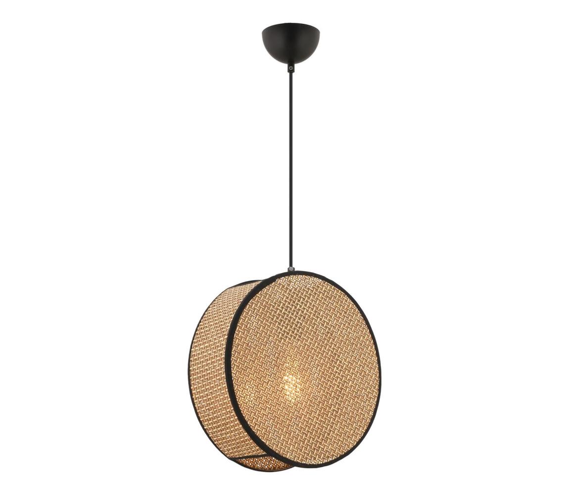 BIG DRUM kábeles függőlámpa 1xE27/60W/230V barna/fekete 390FLH2520