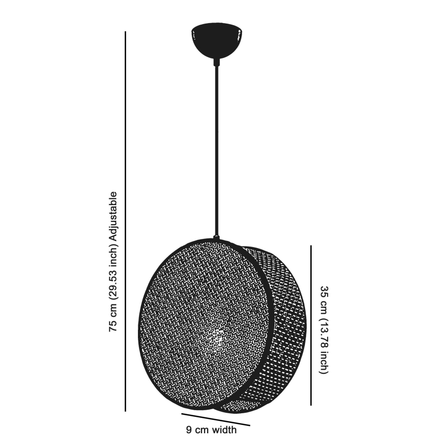 BIG DRUM kábeles függőlámpa 1xE27/60W/230V barna/fekete