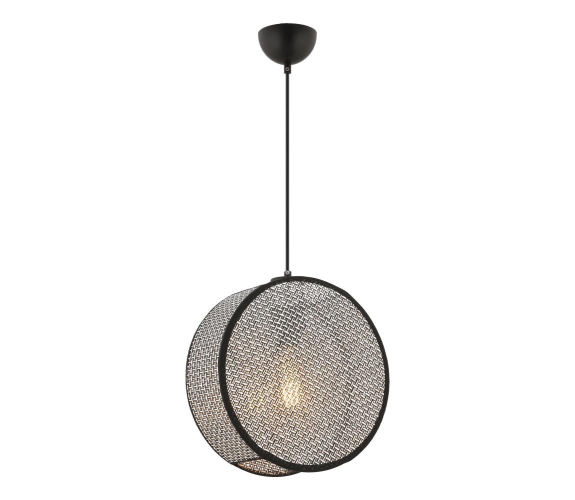 BIG DRUM kábeles függőlámpa 1xE27/60W/230V szürke/fekete 390FLH2522