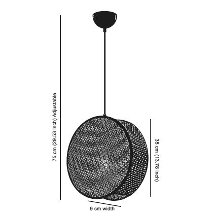 BIG DRUM zsinóros függőlámpa 1xE27/60W/230V barna