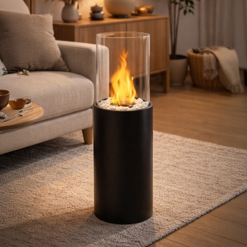 Bio kandalló ROMA 26,5x80,5 cm 2kW fekete + védőfedél