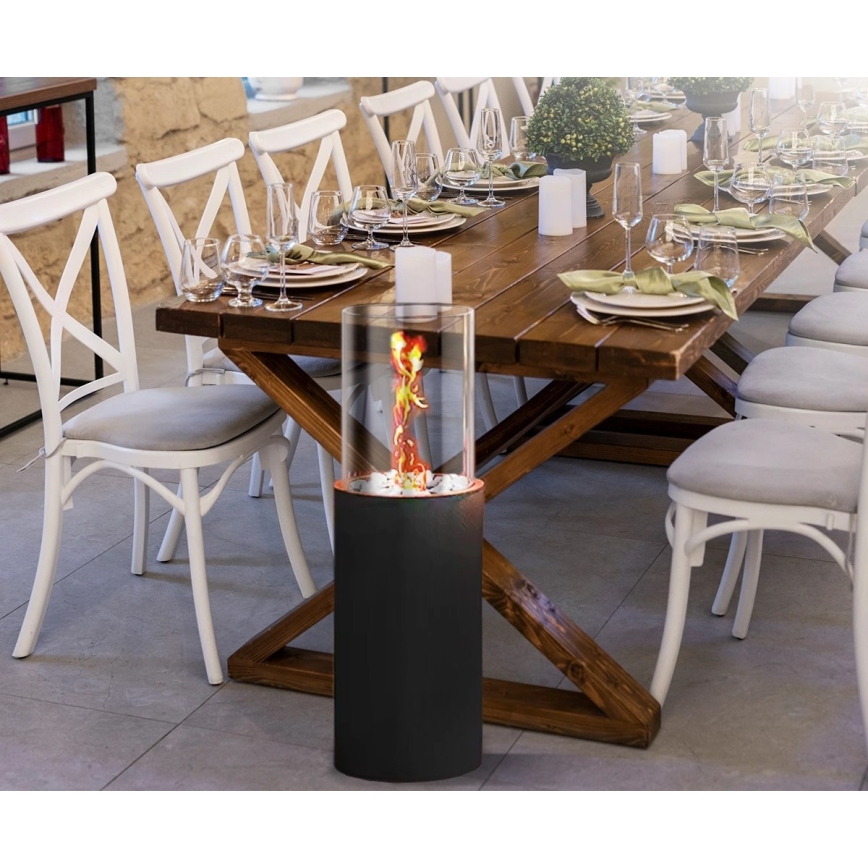 Bio kandalló ROMA 26,5x80,5 cm 2kW fekete + védőfedél