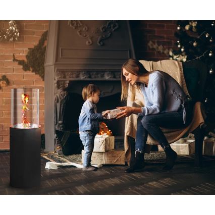 Bio kandalló ROMA 26,5x80,5 cm 2kW fekete + védőfedél