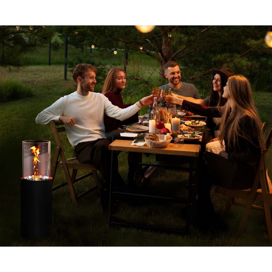 Bio kandalló ROMA 26,5x80,5 cm 2kW fekete + védőfedél