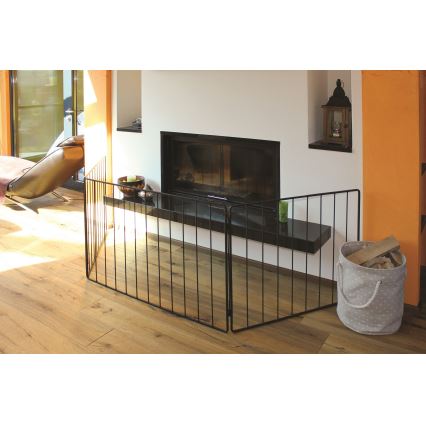 Biztonsági rács kandallóhoz 74x280 cm fekete