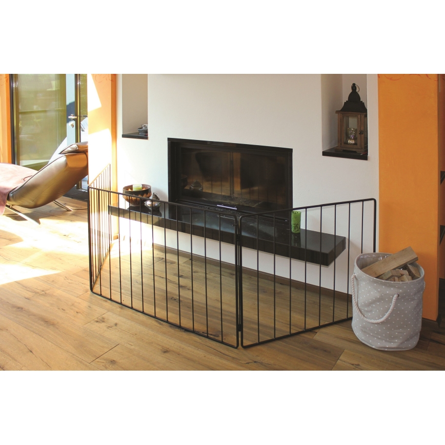 Biztonsági rács kandallóhoz 74x280 cm fekete