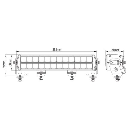 Autós LED fényhíd BLACK OFF ROAD LED/120W/9-36V IP69 6000K