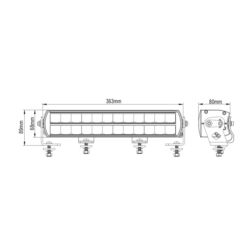 Autós LED fényhíd BLACK OFF ROAD LED/120W/9-36V IP69 6000K