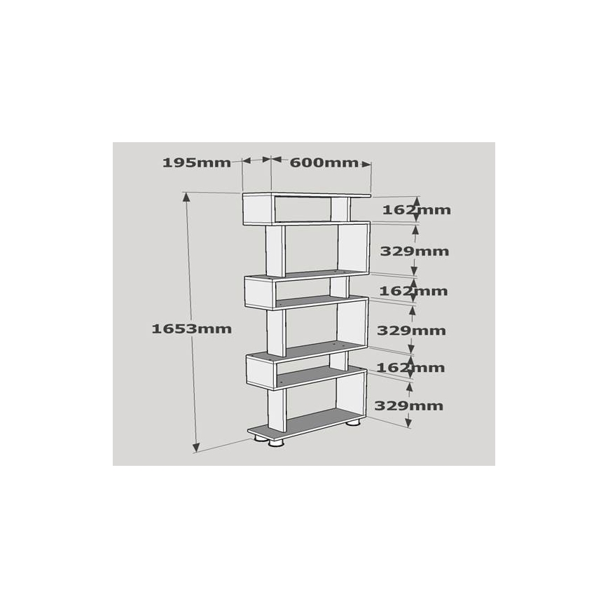 BLOK könyvespolc 165x60 cm fehér/barna