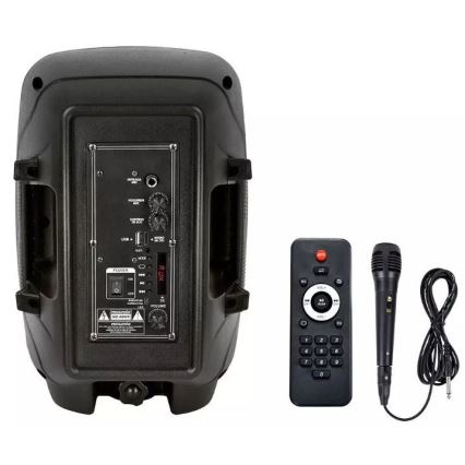 Bluetooth hordozható hangszóró mikrofonnal 15W/3,7V LED RGB + távirányító