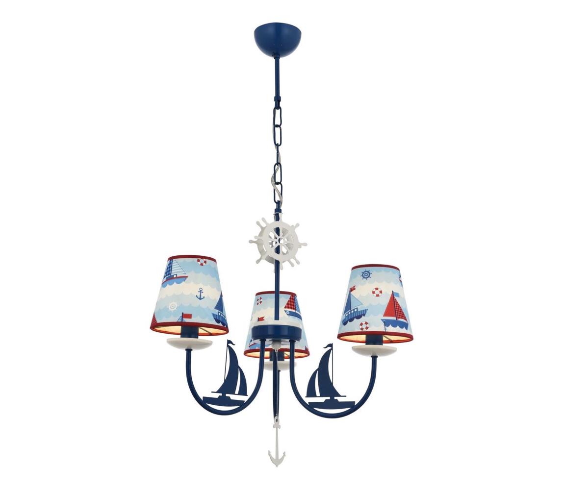 BOAT gyerek csillár 3xE14/40W/230V kék 301AUR1102